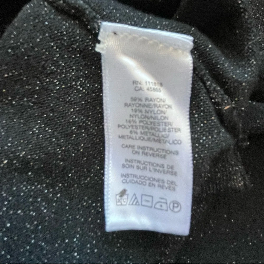 Micheal Kors Black Sparkle Open Front Cardigan with attached tank  - L